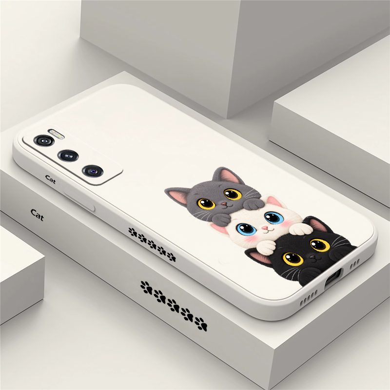 Vivo V40 - Capa de Telefone com Gatos Coloridos