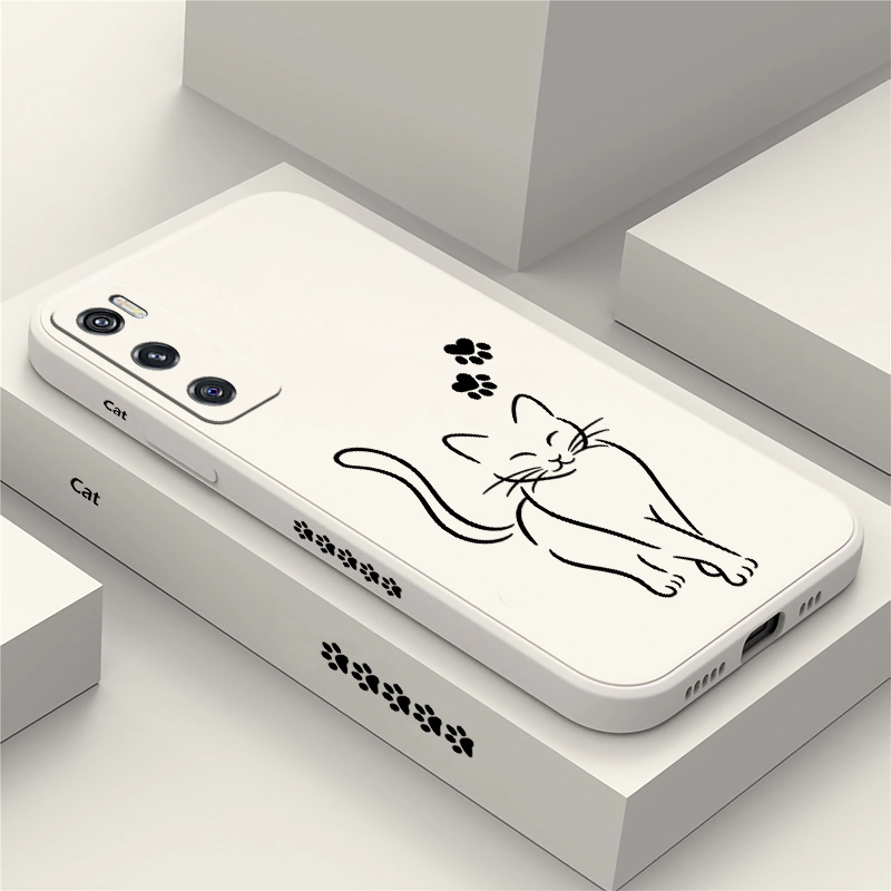 Vivo V40 - Capa de Telefone Preta com Linha